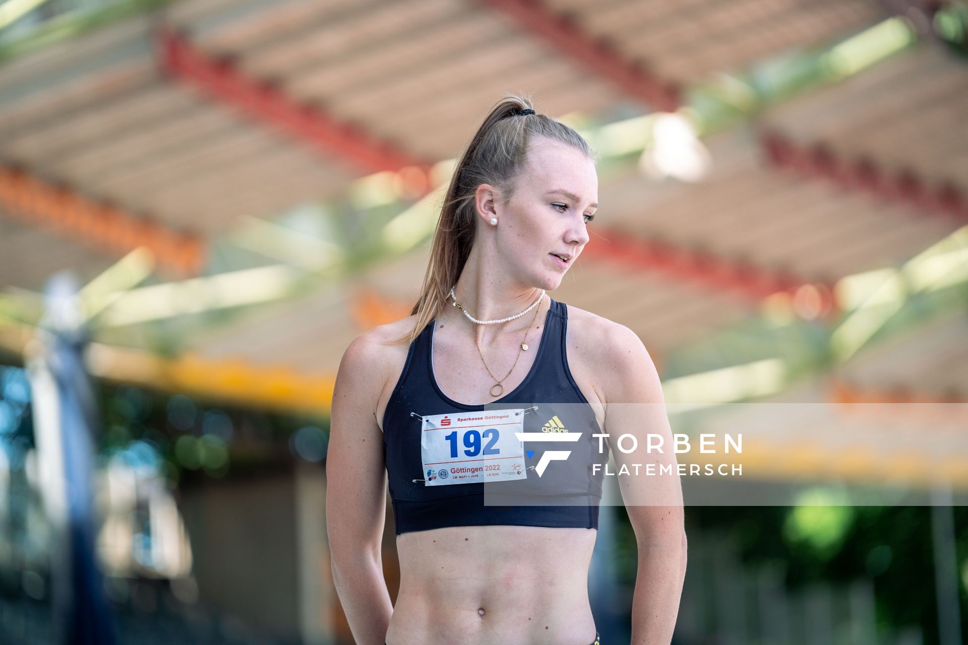 Kira Wittmann (LG Goettingen) im Dreisprung am 02.07.2022 waehrend den NLV+BLV Leichtathletik-Landesmeisterschaften im Jahnstadion in Goettingen (Tag 1)